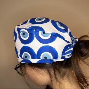 Blue Bad Eye Scrub Cap